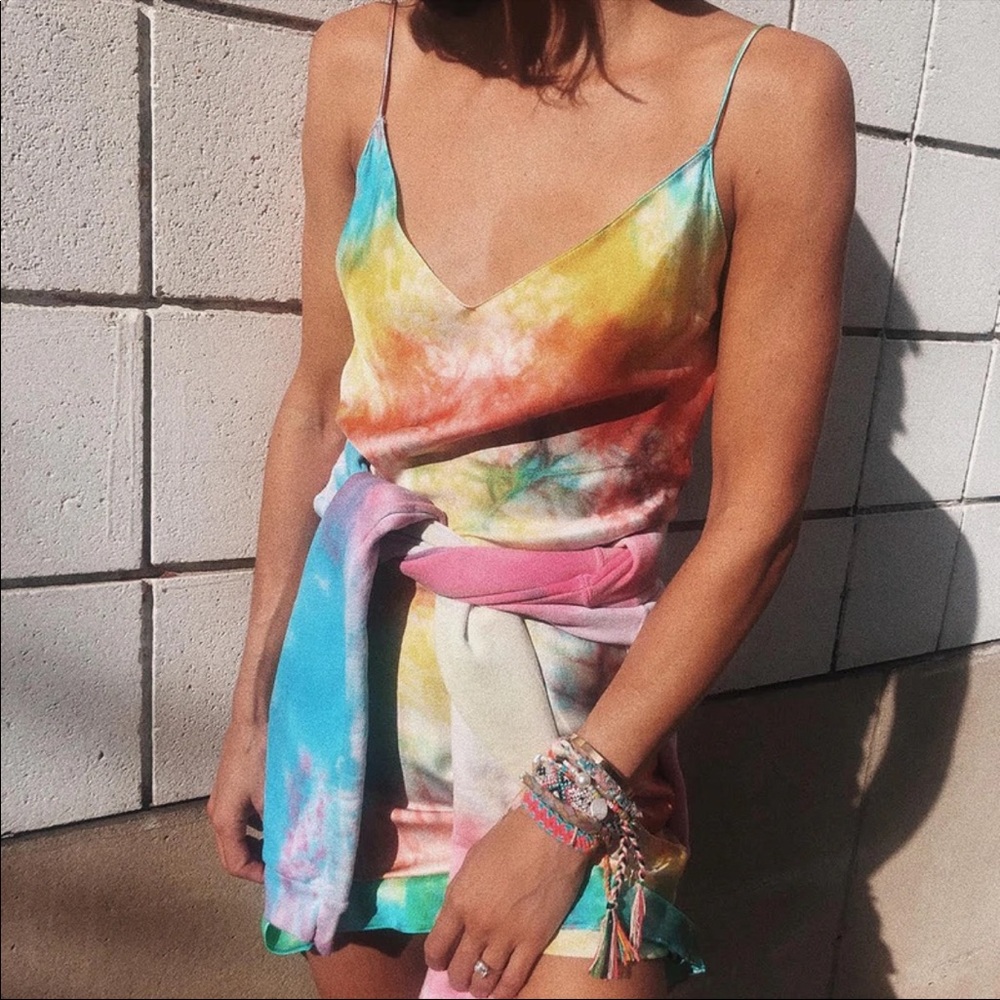 DANNIJO tie dye slip dress